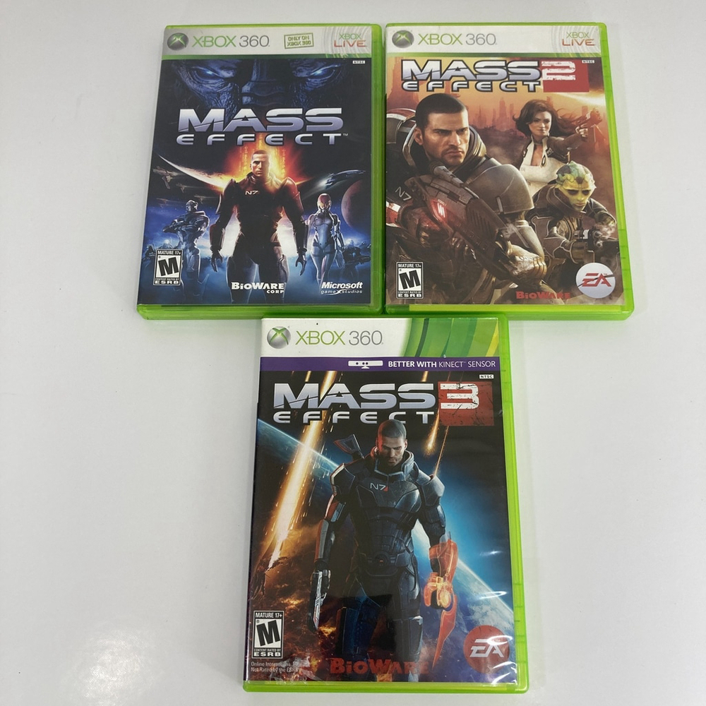 Mass Effect Trilogy (Microsoft Xbox 360) Lot of‎ 3 Games Bundle - Tested